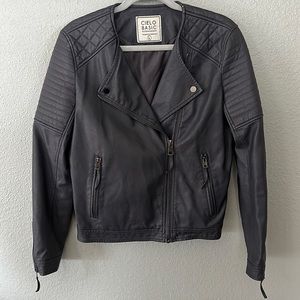 Blue-grey leather jacket